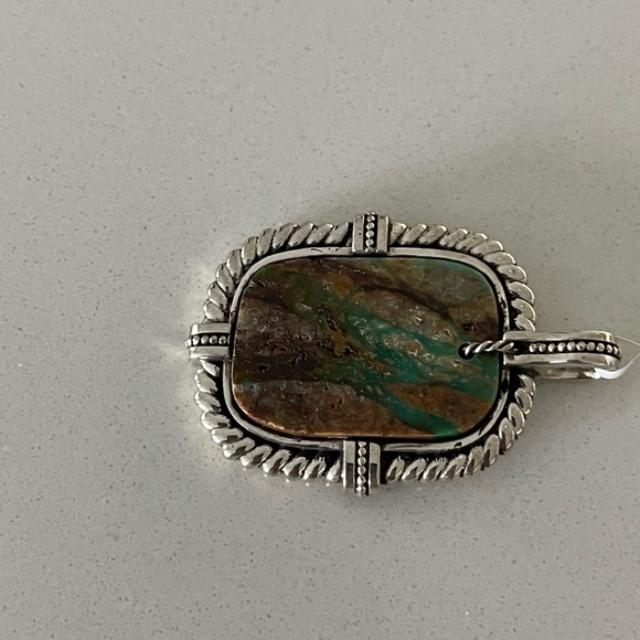 One of a kind 15.00 carats Hachita Turquoise 925 pendant - Picture 5 of 12